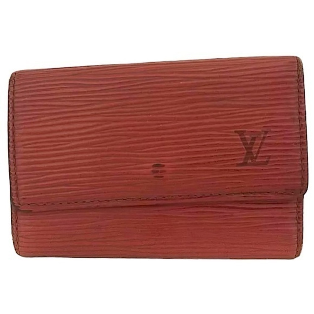 Red Epi Leather Key Wallet With Six Hooks